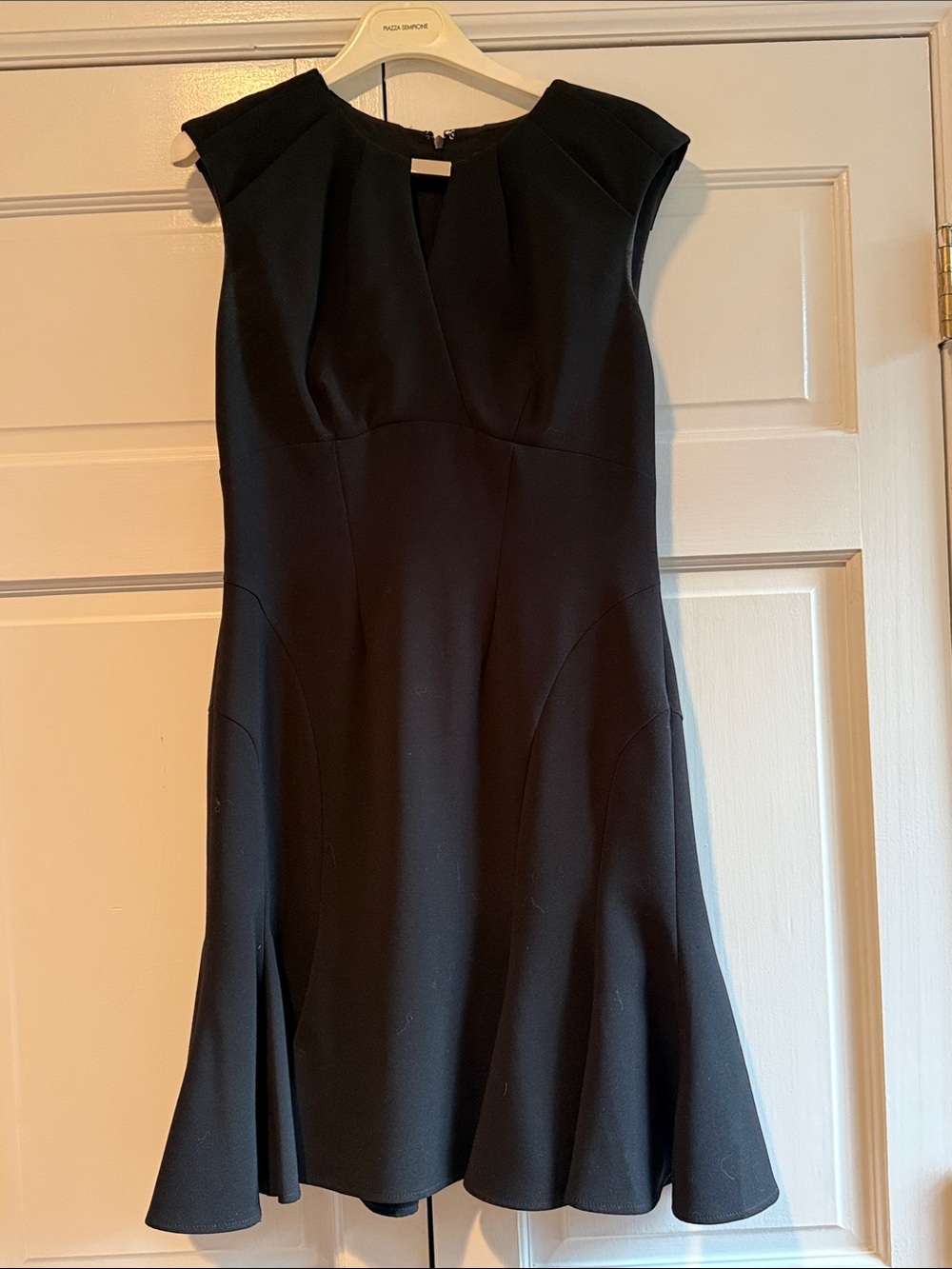 Ann Taylor Black Fit-and-Flare Midi Dress